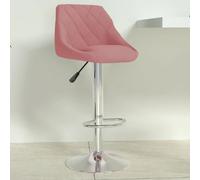 vidaXL Tabouret de bar - Rose, Velours