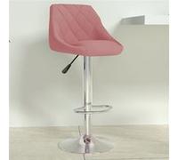 vidaXL Tabouret de bar - Rose, Velours