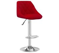 vidaXL Tabouret de Bar Siège de Pub Chaise Pivotante de Bar Siège de Bistrot Tabouret de Comptoir Hauteur Réglable Rouge Bordeaux Velours