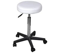 vidaXL Tabouret de bureau à roulettes – Blanc