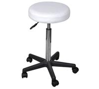 vidaXL Tabouret de Bureau Blanc Tabouret à roulettes Chaise de Bureau Maison