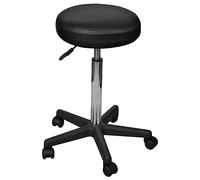 vidaXL Tabouret de bureau pivotant avec roulettes Noir