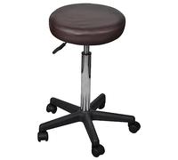VidaXL Tabouret de bureau pivotant avec roulettes – Marron