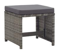 vidaXL Tabouret de jardin 2 pcs. avec coussin d'assise Poly rotin Anthracite