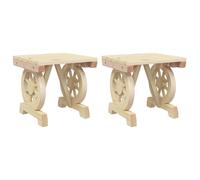 vidaXL Tabouret de jardin 2 pcs. Bois massif sapin