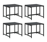 vidaXL Tabouret de jardin 4 pcs noir acier et textilène