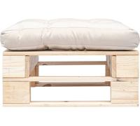 vidaXL Tabouret de jardin à palettes avec coussin Bois Naturel