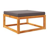vidaXL Tabouret de jardin avec coussin 65x65x29 cm bois massif acacia