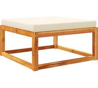 vidaXL Tabouret de jardin avec coussin 65x65x29 cm bois massif acacia