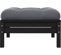 vidaXL Tabouret de jardin avec coussin anthracite noir pin massif