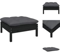 vidaXL Tabouret de jardin avec coussin anthracite noir pin massif - éléments de canapé de jardin