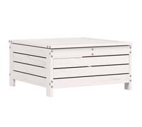 vidaXL Tabouret de jardin avec coussin Blanc Pin massif