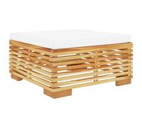 vidaXL Tabouret de jardin avec coussin crème en teck massif