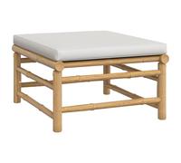 vidaXL Tabouret de jardin avec coussin gris clair en bambou