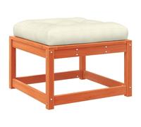 vidaXL Tabouret de jardin avec coussin Marron cire Pin massif
