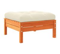 vidaXL Tabouret de jardin avec coussin Marron cire Pin massif