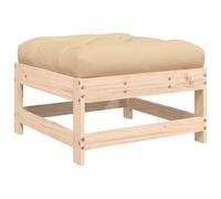 vidaXL Tabouret de jardin avec coussin Pin massif