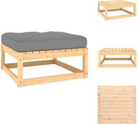 vidaXL Tabouret de jardin avec coussin pin massif - éléments de canapé de jardin