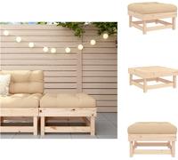 vidaXL Tabouret de jardin avec coussin pin massif - éléments de canapé de jardin