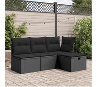 vidaXL Tabouret de Jardin avec Coussin, Siège avec Housse, Meuble de Patio Balcon Terrasse Arrière-cour Extérieur, Noir 365967