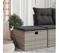vidaXL Tabouret de Jardin avec Coussin, Siège avec Housse, Meuble de Patio Balcon Terrasse Arrière-cour Extérieur, Gris 366118