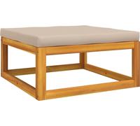 vidaXL Tabouret de jardin avec coussin Taupe Bois massif Acacia