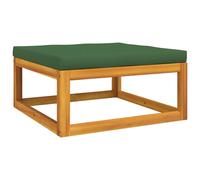 vidaXL Tabouret de jardin avec coussin vert Bois massif Acacia
