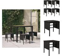 vidaXL Tabouret de jardin avec coussins 4 pcs. noir poly rotin - éléments de canapé de jardin