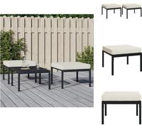 vidaXL Tabouret de jardin avec coussins couleur sable 2 pcs. 60x60x35 cm Acier - éléments de canapé de jardin
