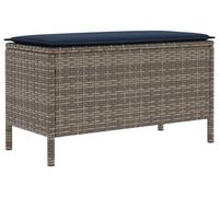 vidaXL Tabouret de jardin gris et bleu marine 80 x 38 x 42 cm en rotin PE