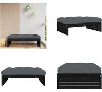 vidaXL Tabouret de jardin noir 120x80 cm pin massif - Tabouret de jardin - Tabouret de terrasse - Tabouret d'extérieur - Tabouret de pied de jardin