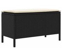 vidaXL Tabouret de jardin noir et crème 80 x 38 x 45 cm en rotin PE