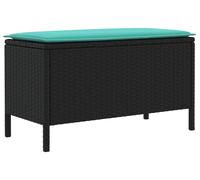 vidaXL Tabouret de jardin noir et turquoise 80 x 38 x 42 cm en rotin PE