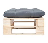 vidaXL Tabouret de jardin pour palettes avec coussin en bois gris naturel