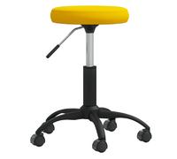 vidaXL Tabouret de massage Velours Jaune moutarde