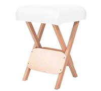 vidaXL Tabouret de Massage Pliant avec Siège 12 cm d'Epaisseur Portable Table de Massage Tabouret de Thérapeute Pliable Intérieur Blanc