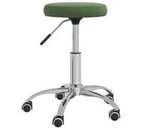 vidaXL Tabouret de Massage Chaise de Beauté Pivotante Siège de Spa Salon de Coiffure Bureau Café Intérieur Hauteur Réglable Velours Vert Foncé