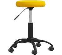 vidaXL Tabouret de massage en velours – jaune moutarde