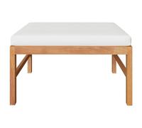 vidaXL Tabouret de pied avec coussin crème en teck massif