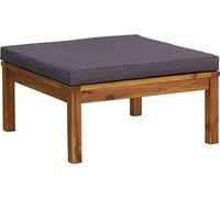 vidaXL Tabouret de pied avec coussin gris foncé en bois massif d'acacia
