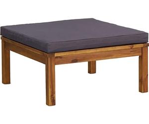 vidaXL Tabouret de pied avec coussin gris foncé en bois massif d'acacia