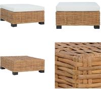 vidaXL Tabouret de pied avec support Rotin naturel - Tabouret de pied - Repose-pieds - Repose-pieds