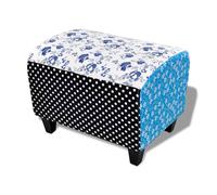 vidaXL Tabouret de pied Patchwork bleu & blanc