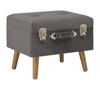 vidaXL Tabouret de Rangement Banc d'Entrée Repose-Pied de Rangement Tabouret de Stockage Pouf Salon Salle de Séjour 40 cm Gris Velours