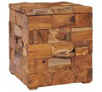vidaXL Tabouret de rangement – Coffre/table de chevet 40x40x45 cm bois de teck massif