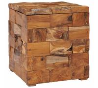 vidaXL Tabouret de rangement – Coffre/table de chevet 40x40x45 cm bois de teck massif