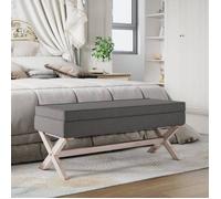 vidaXL Tabouret de rangement gris foncé Tissu 110x45x49 cm
