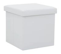 vidaXL Tabouret de rangement pliable Blanc Similicuir247082 Blanc G