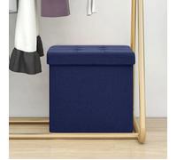 vidaXL Tabouret de Rangement Pliable Coffre de Rangement Conteneur de Rangement Salon Salle de Séjour Maison Intérieur Bleu 338767
