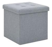 Tabouret de rangement pliable Gris clair Faux lin247078